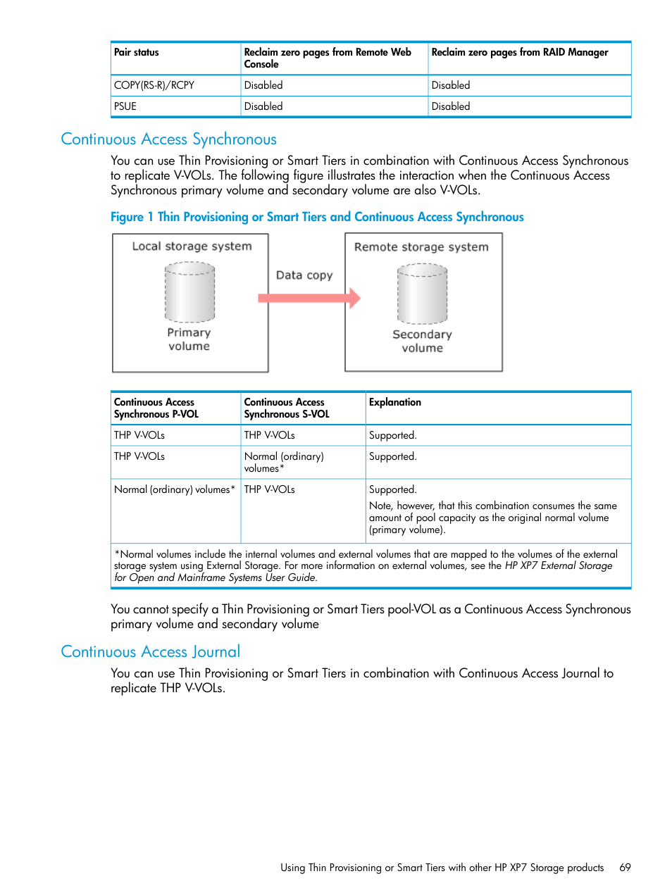 Continuous access synchronous, Continuous access journal | HP XP Racks User Manual | Page 69 / 486