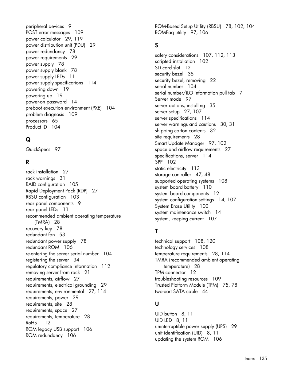 HP ProLiant DL388e Gen8 Server User Manual | Page 135 / 136