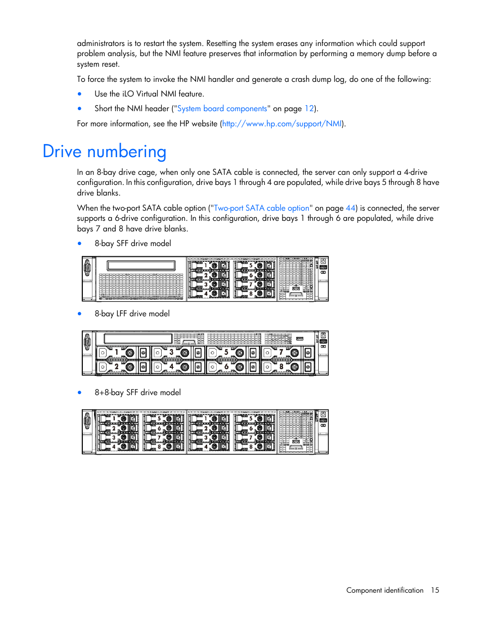 Drive numbering | HP ProLiant DL388e Gen8 Server User Manual | Page 15 / 136