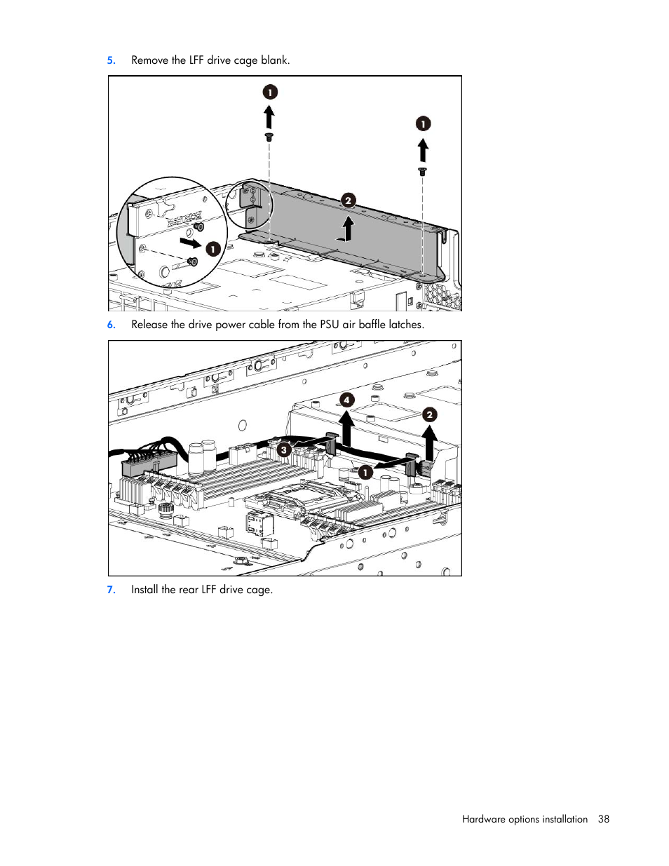 HP ProLiant DL388e Gen8 Server User Manual | Page 38 / 136
