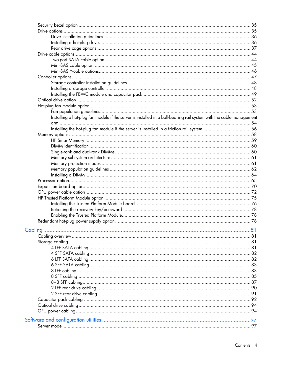 HP ProLiant DL388e Gen8 Server User Manual | Page 4 / 136