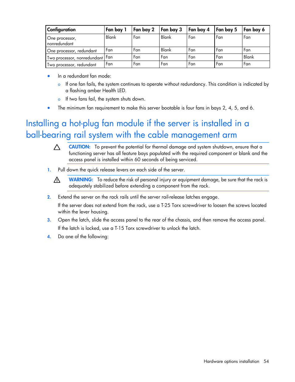 HP ProLiant DL388e Gen8 Server User Manual | Page 54 / 136