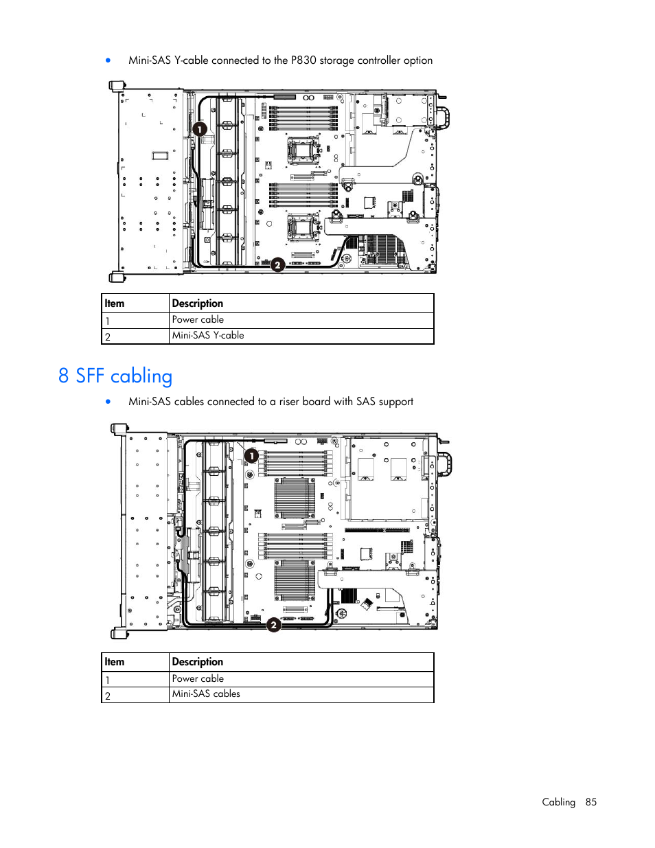 8 sff cabling | HP ProLiant DL388e Gen8 Server User Manual | Page 85 / 136