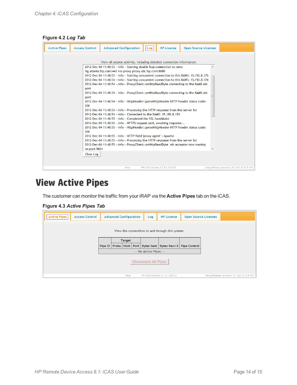 View active pipes | HP Remote Device Access Software User Manual | Page 14 / 15