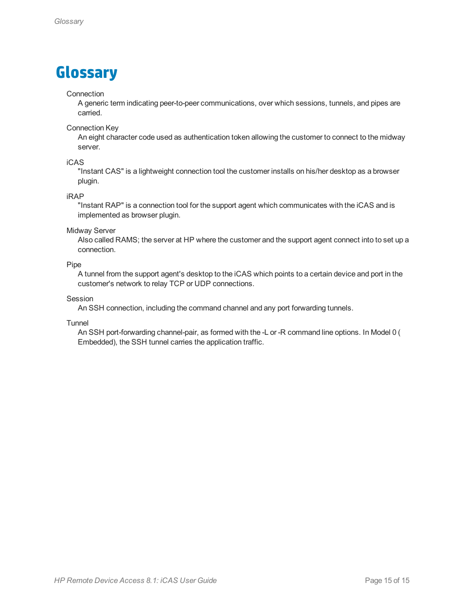 Glossary | HP Remote Device Access Software User Manual | Page 15 / 15