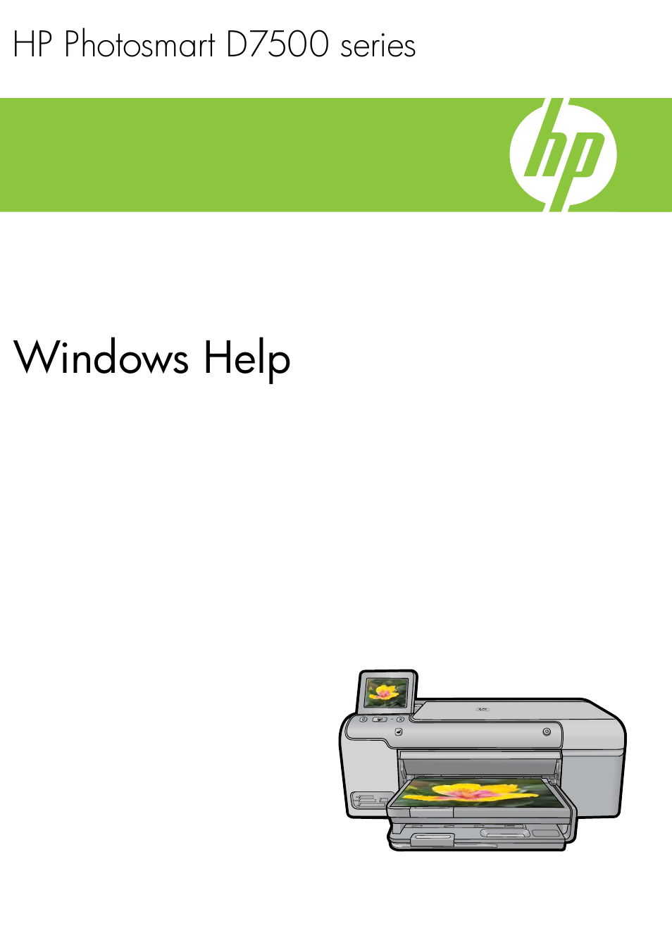 HP Photosmart D7560 Printer User Manual | 237 pages