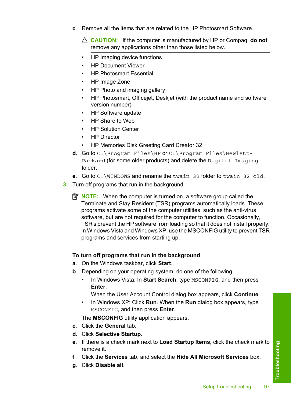 HP Photosmart D7560 Printer User Manual | Page 100 / 237