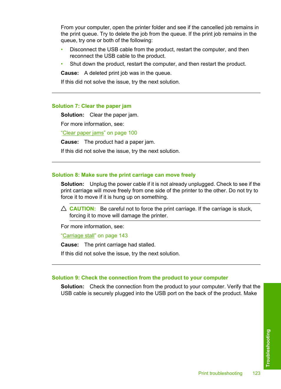 Solution 7: clear the paper jam | HP Photosmart D7560 Printer User Manual | Page 126 / 237