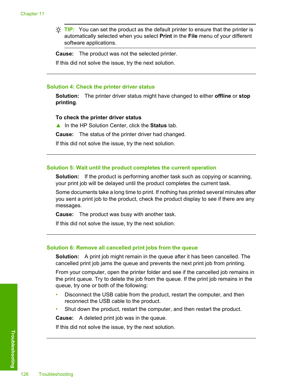 Solution 4: check the printer driver status | HP Photosmart D7560 Printer User Manual | Page 129 / 237