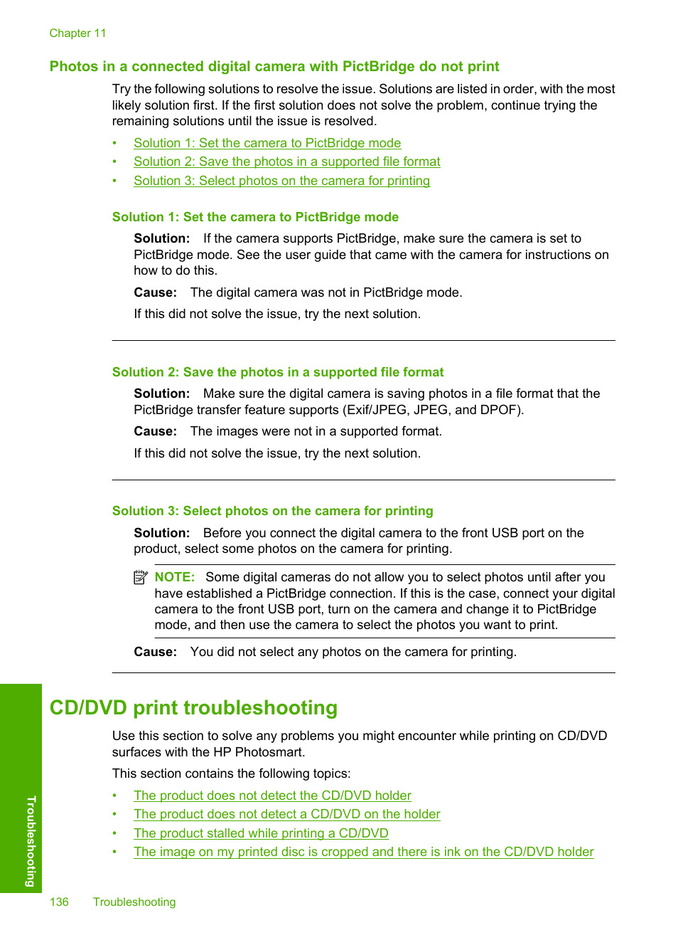 Cd/dvd print troubleshooting | HP Photosmart D7560 Printer User Manual | Page 139 / 237