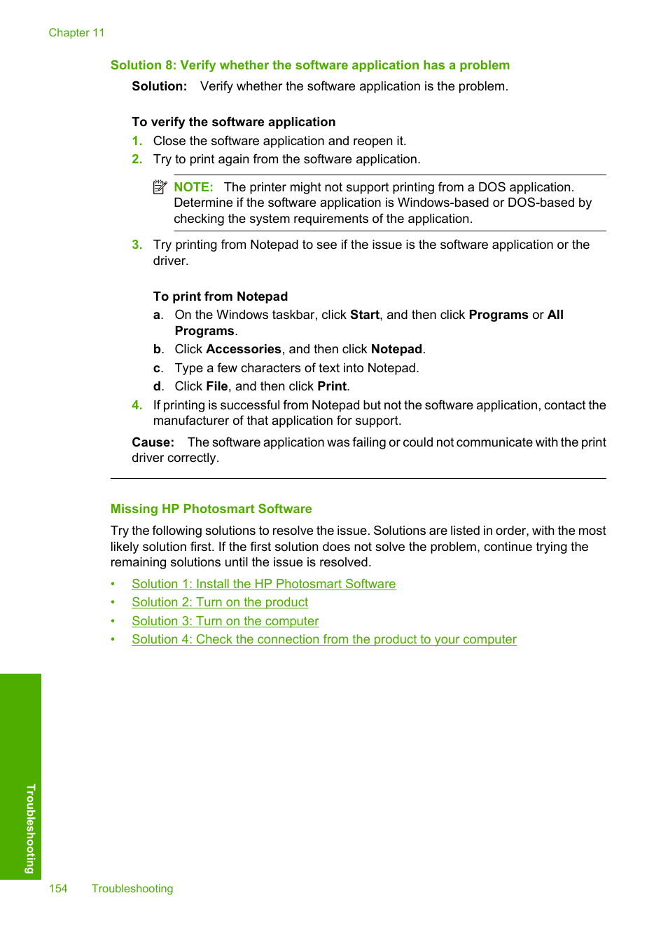 Missing hp photosmart software | HP Photosmart D7560 Printer User Manual | Page 157 / 237