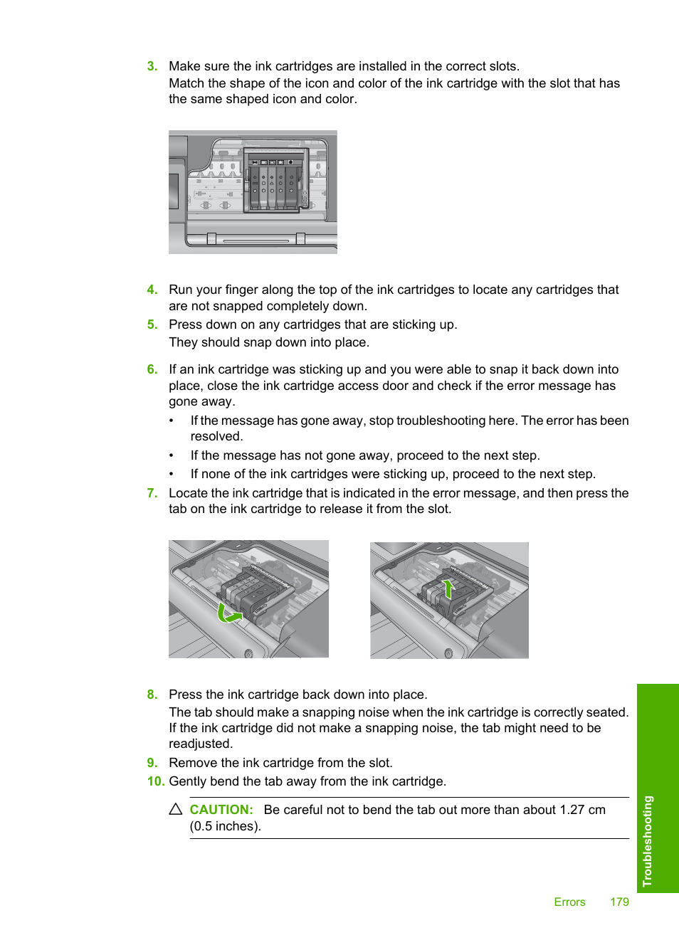 HP Photosmart D7560 Printer User Manual | Page 182 / 237