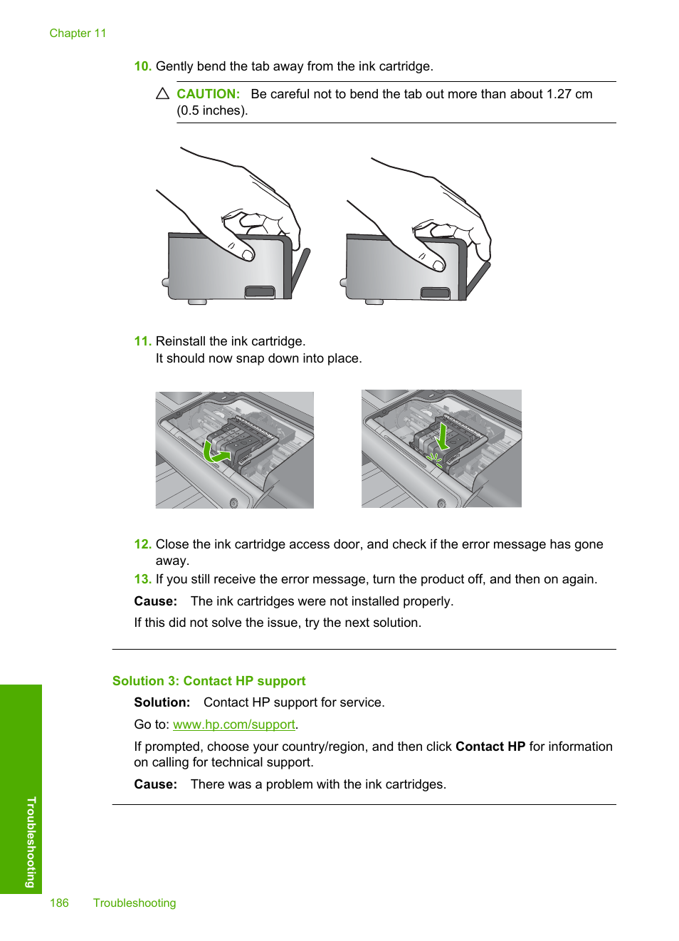 Solution 3: contact hp support | HP Photosmart D7560 Printer User Manual | Page 189 / 237