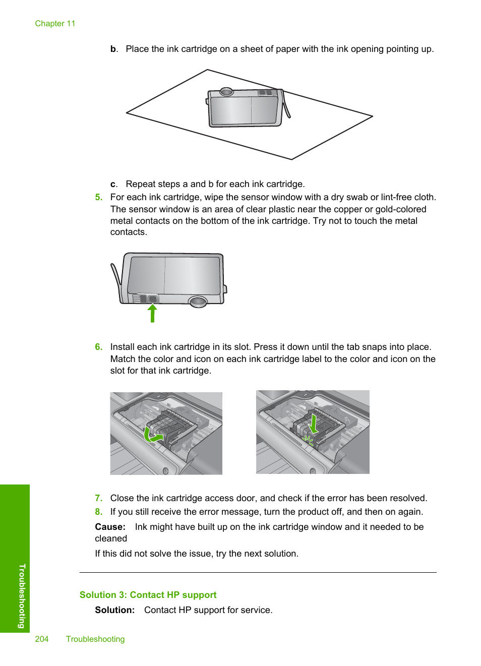 Solution 3: contact hp support | HP Photosmart D7560 Printer User Manual | Page 207 / 237
