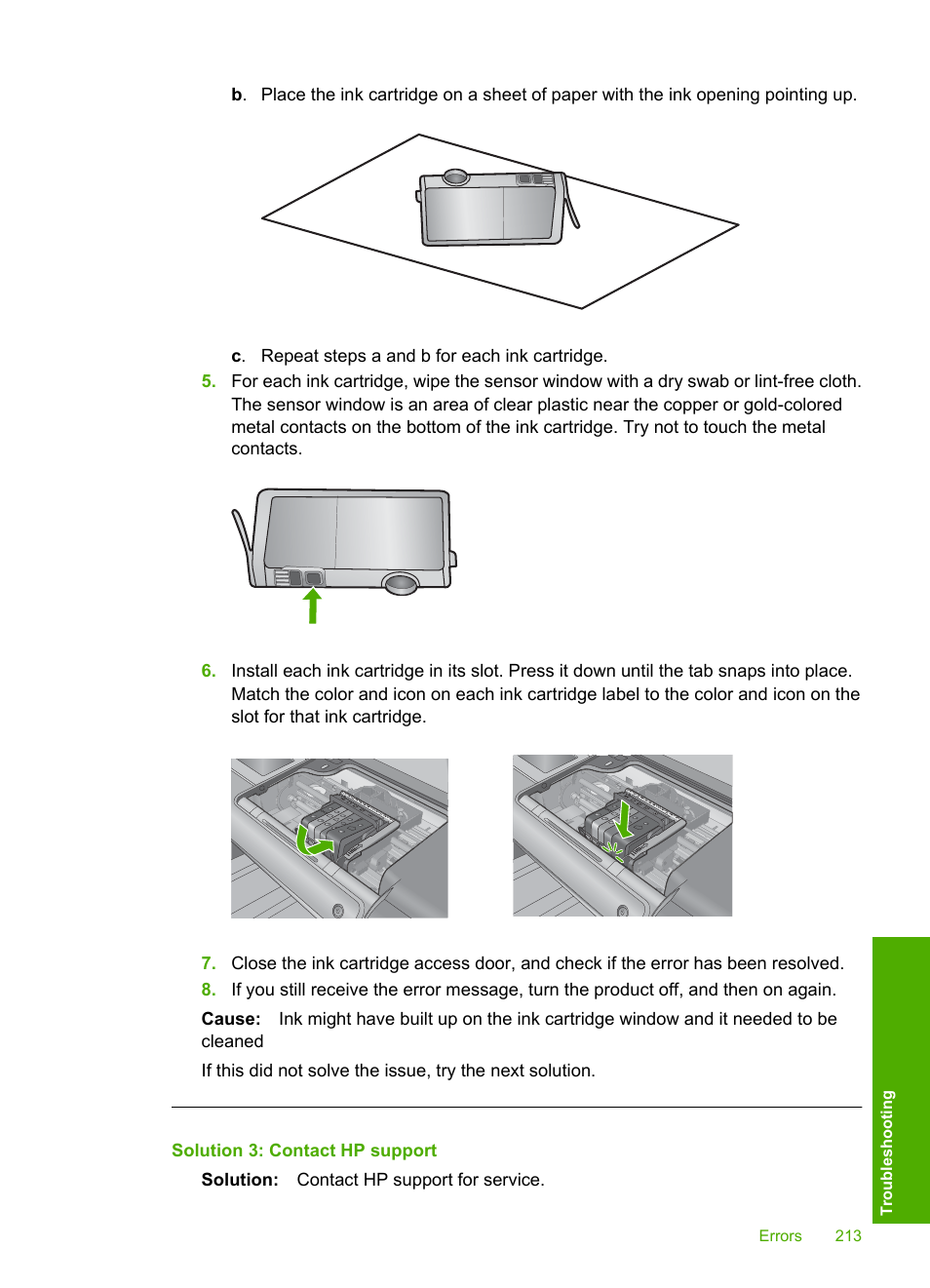 Solution 3: contact hp support | HP Photosmart D7560 Printer User Manual | Page 216 / 237