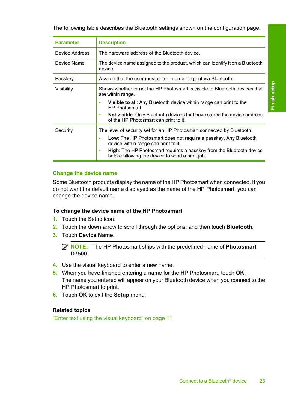 Change the device name | HP Photosmart D7560 Printer User Manual | Page 26 / 237