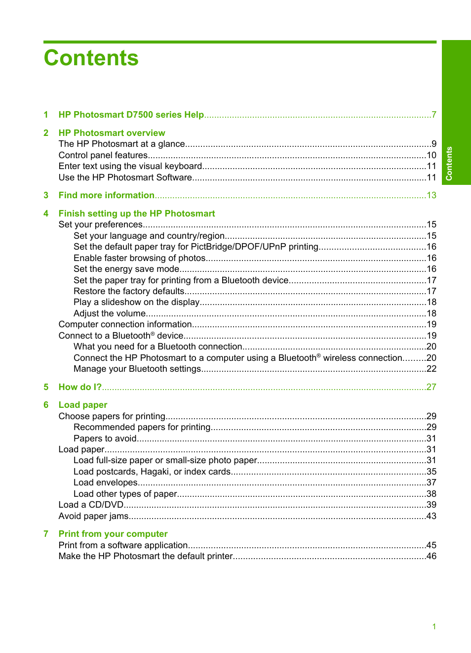 HP Photosmart D7560 Printer User Manual | Page 4 / 237