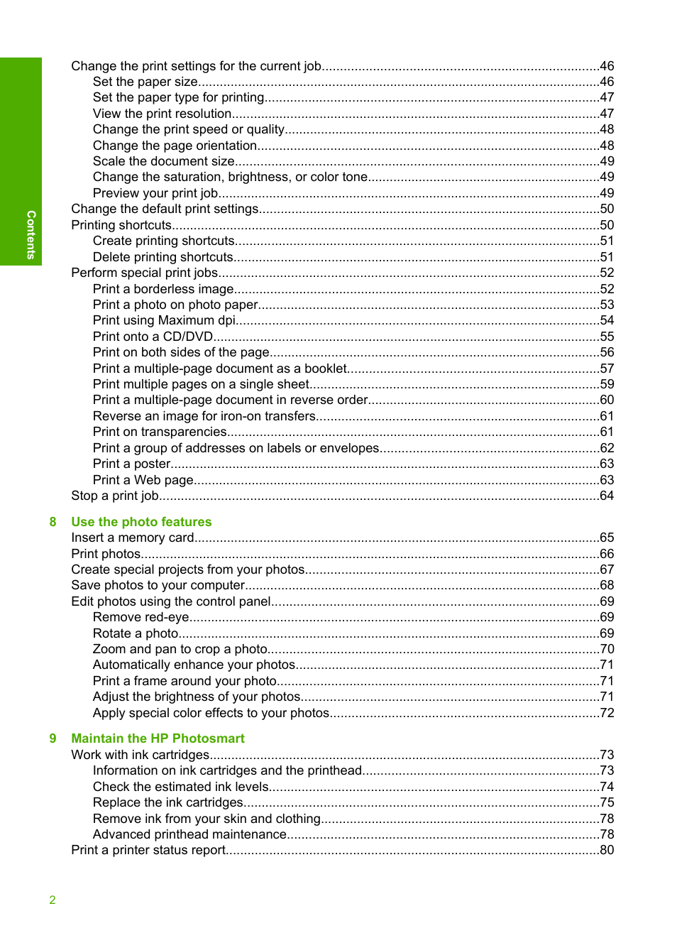 HP Photosmart D7560 Printer User Manual | Page 5 / 237