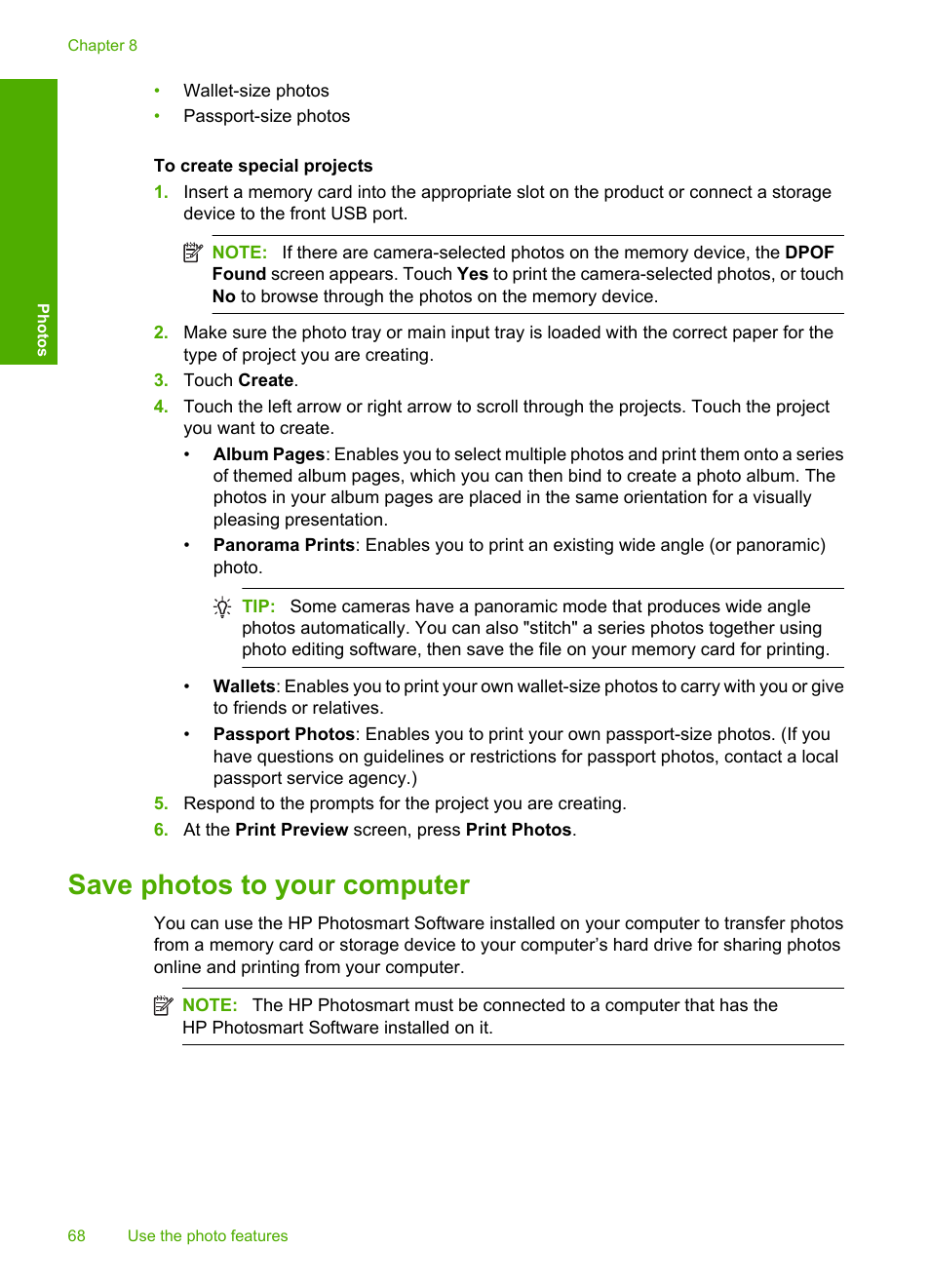 Save photos to your computer | HP Photosmart D7560 Printer User Manual | Page 71 / 237