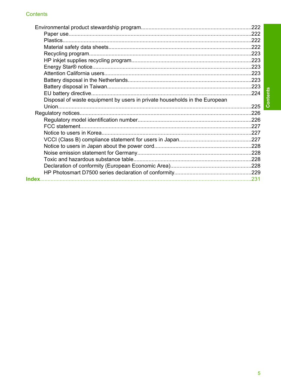 HP Photosmart D7560 Printer User Manual | Page 8 / 237