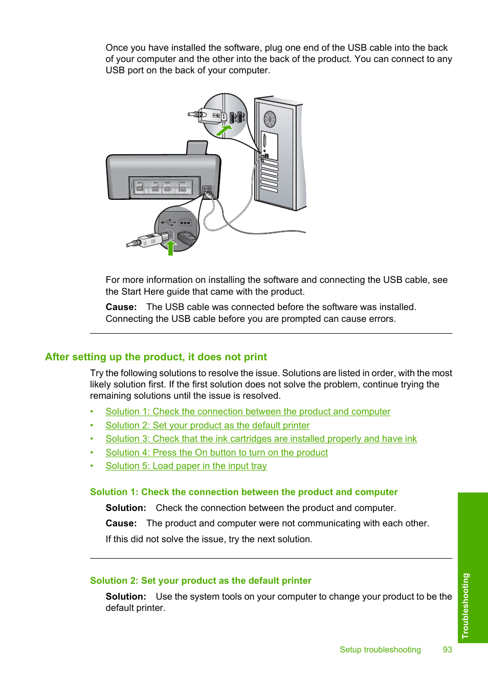 After setting up the product, it does not print | HP Photosmart D7560 Printer User Manual | Page 96 / 237