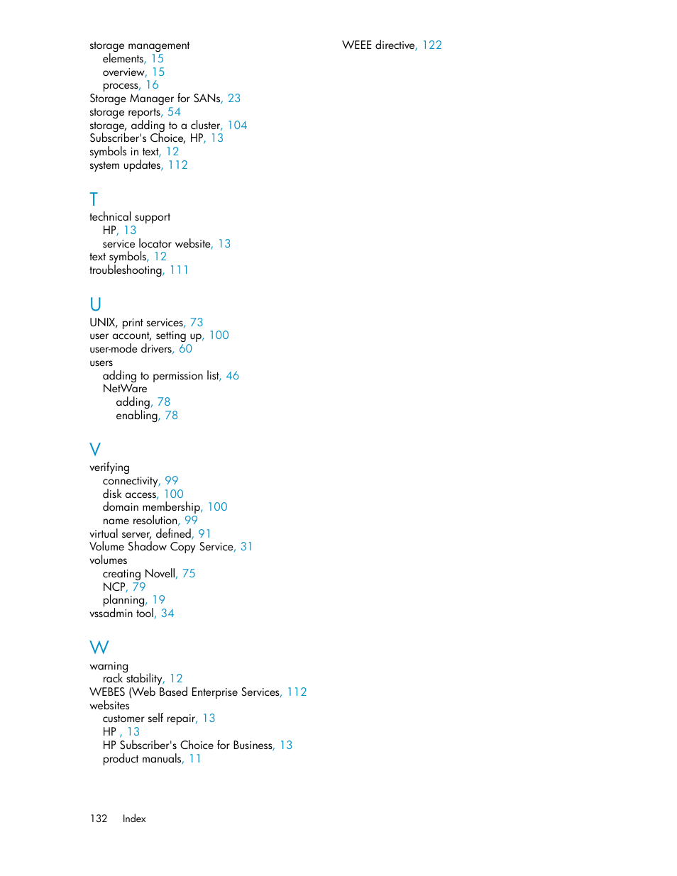 HP ProLiant SB460c SAN Gateway Storage Server User Manual | Page 132 / 132