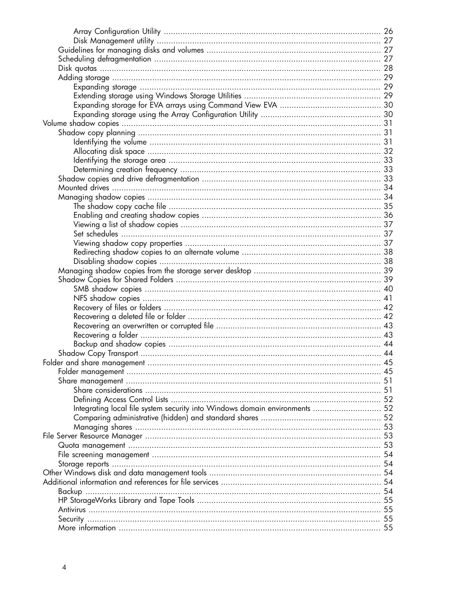 HP ProLiant SB460c SAN Gateway Storage Server User Manual | Page 4 / 132