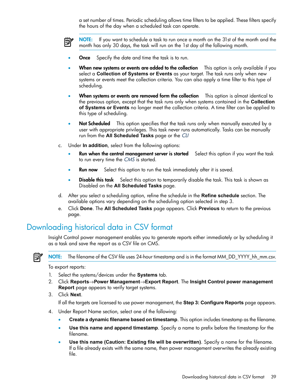 Downloading historical data in csv format | HP Insight Control Software for Linux User Manual | Page 39 / 86