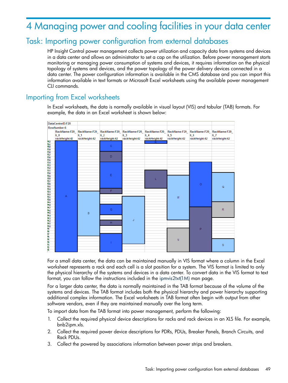 Importing from excel worksheets | HP Insight Control Software for Linux User Manual | Page 49 / 86