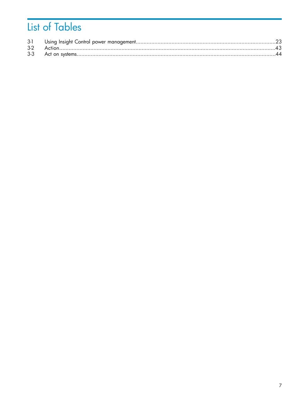 List of tables | HP Insight Control Software for Linux User Manual | Page 7 / 86