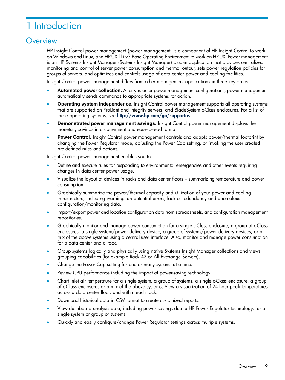 1 introduction, Overview | HP Insight Control Software for Linux User Manual | Page 9 / 86