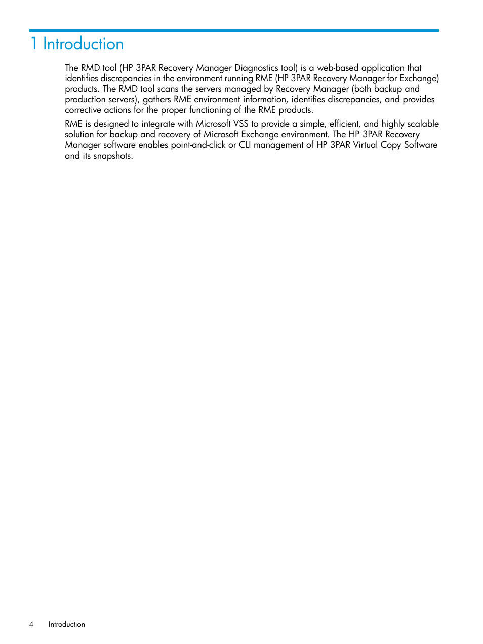 1 introduction | HP 3PAR Application Software Suite for Microsoft Exchange User Manual | Page 4 / 23