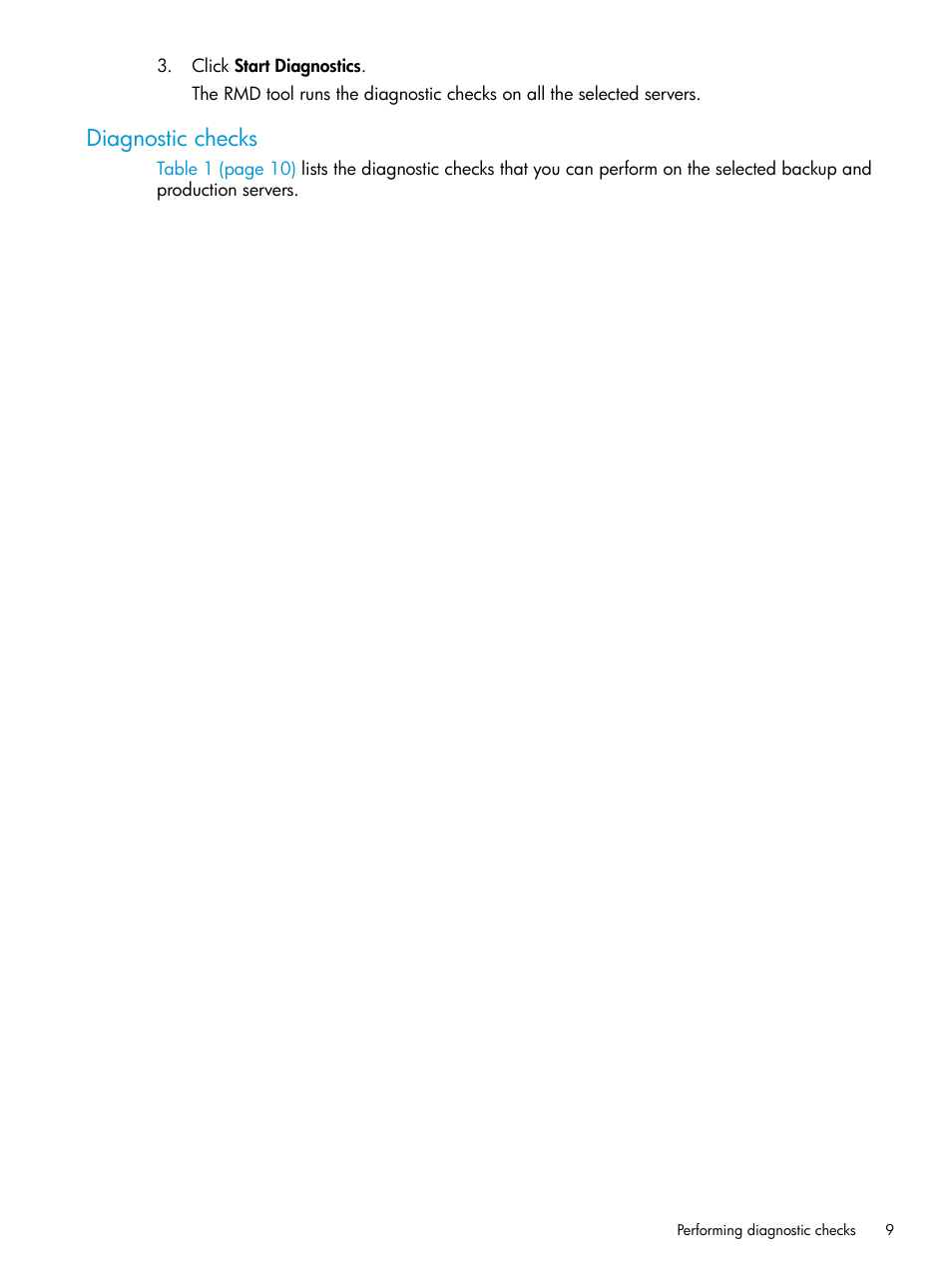 Diagnostic checks | HP 3PAR Application Software Suite for Microsoft Exchange User Manual | Page 9 / 23