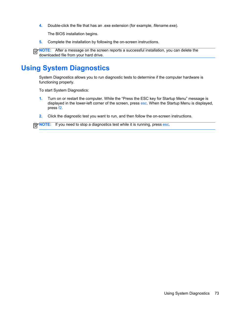 Using system diagnostics | HP Pavilion dv6-7010us Entertainment Notebook PC User Manual | Page 83 / 104
