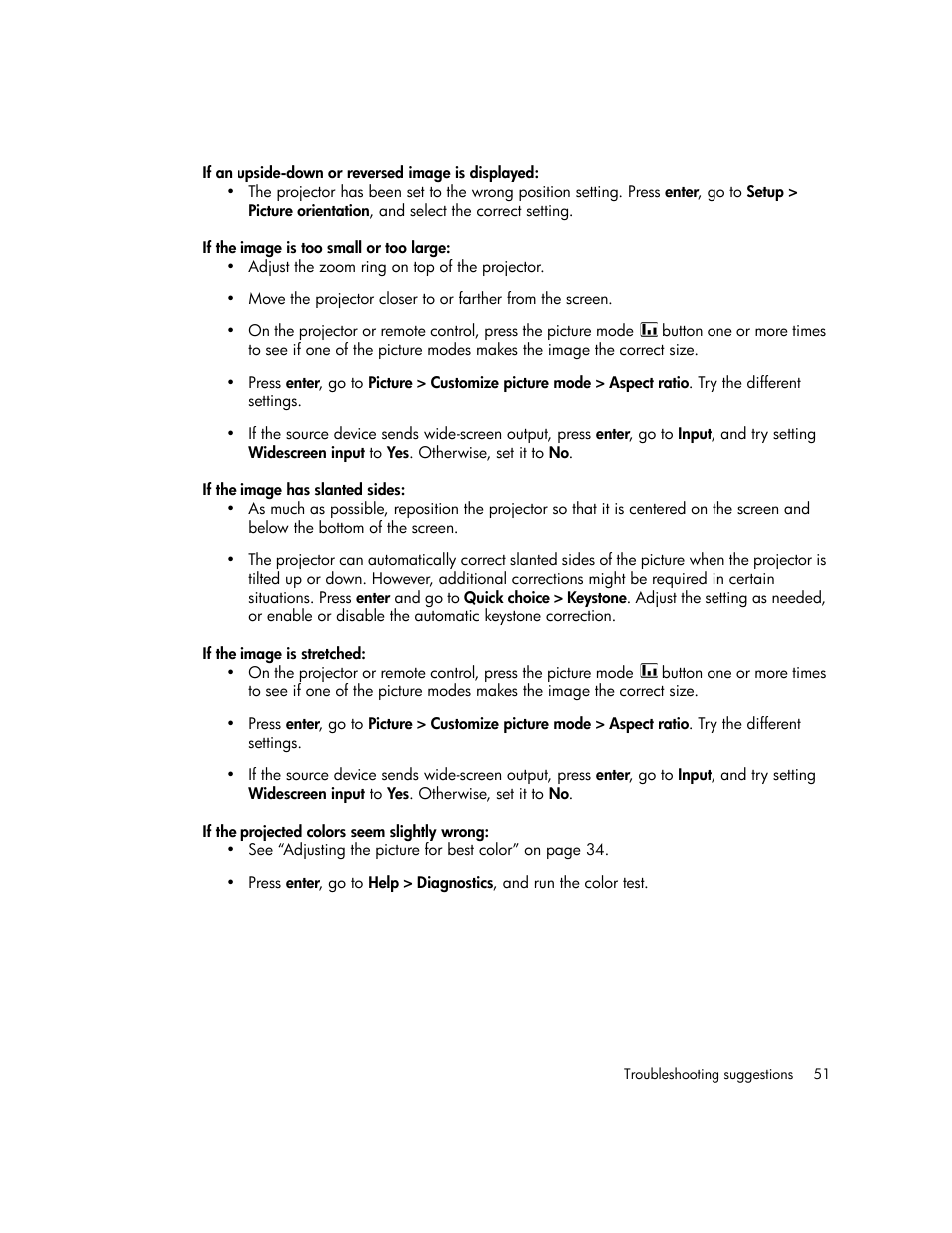 HP mp2220 Digital Projector User Manual | Page 51 / 64