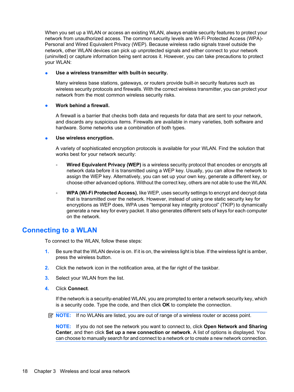 Connecting to a wlan | HP Compaq Mini 311c-1140EI PC User Manual | Page 26 / 95