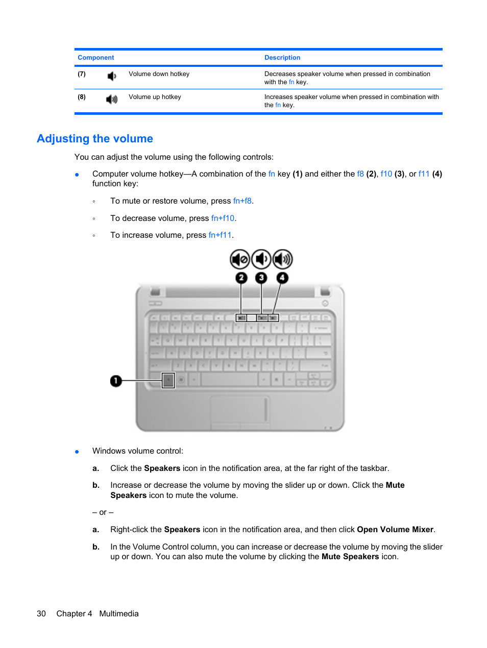 Adjusting the volume | HP Compaq Mini 311c-1140EI PC User Manual | Page 38 / 95