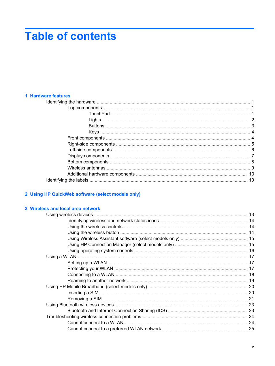 HP Compaq Mini 311c-1140EI PC User Manual | Page 5 / 95