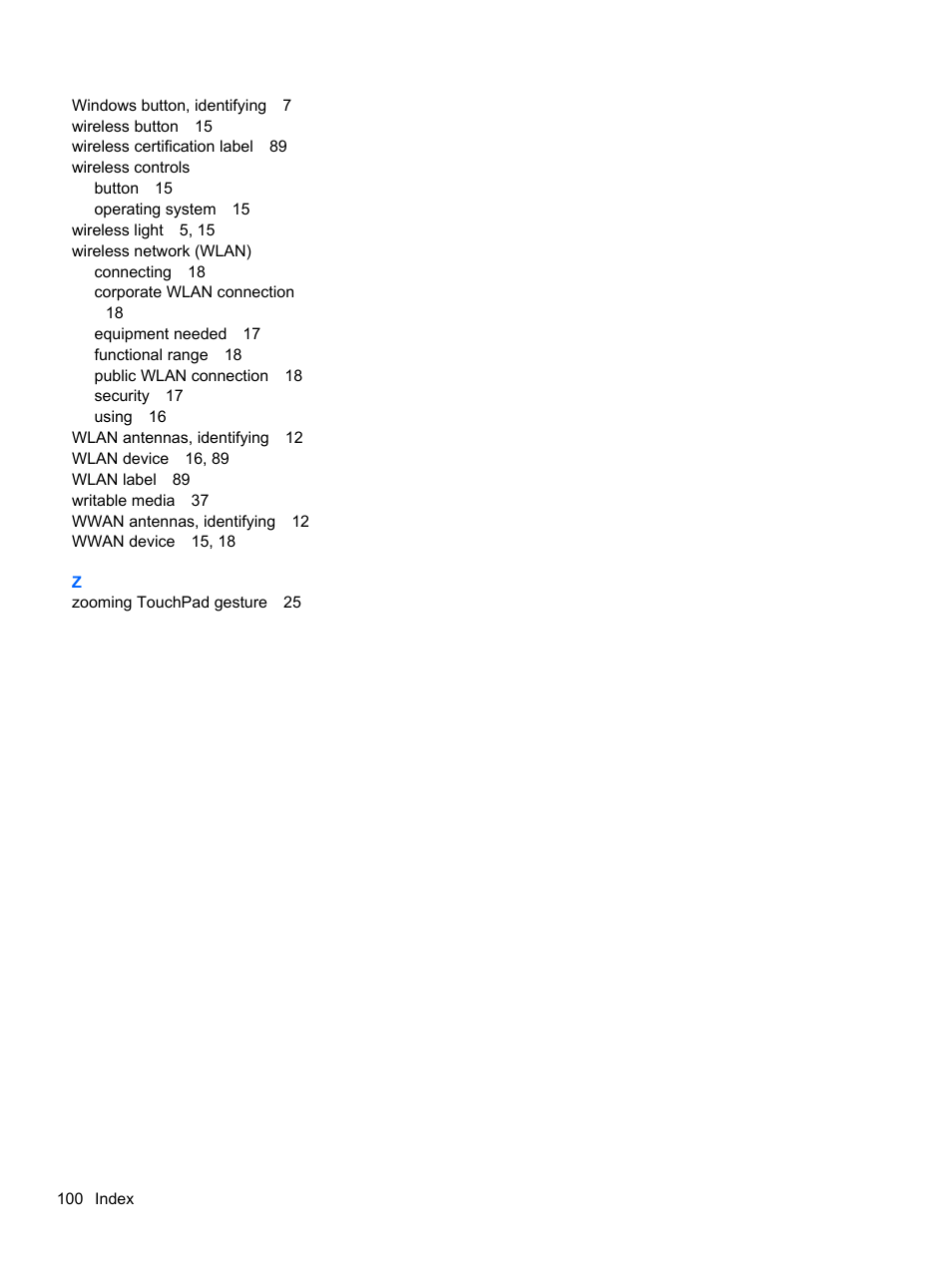 HP ZBook 15 Mobile Workstation User Manual | Page 110 / 110