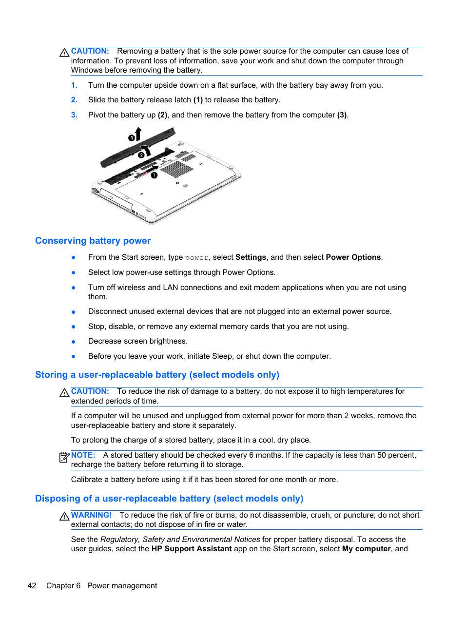 Conserving battery power | HP ZBook 15 Mobile Workstation User Manual | Page 52 / 110