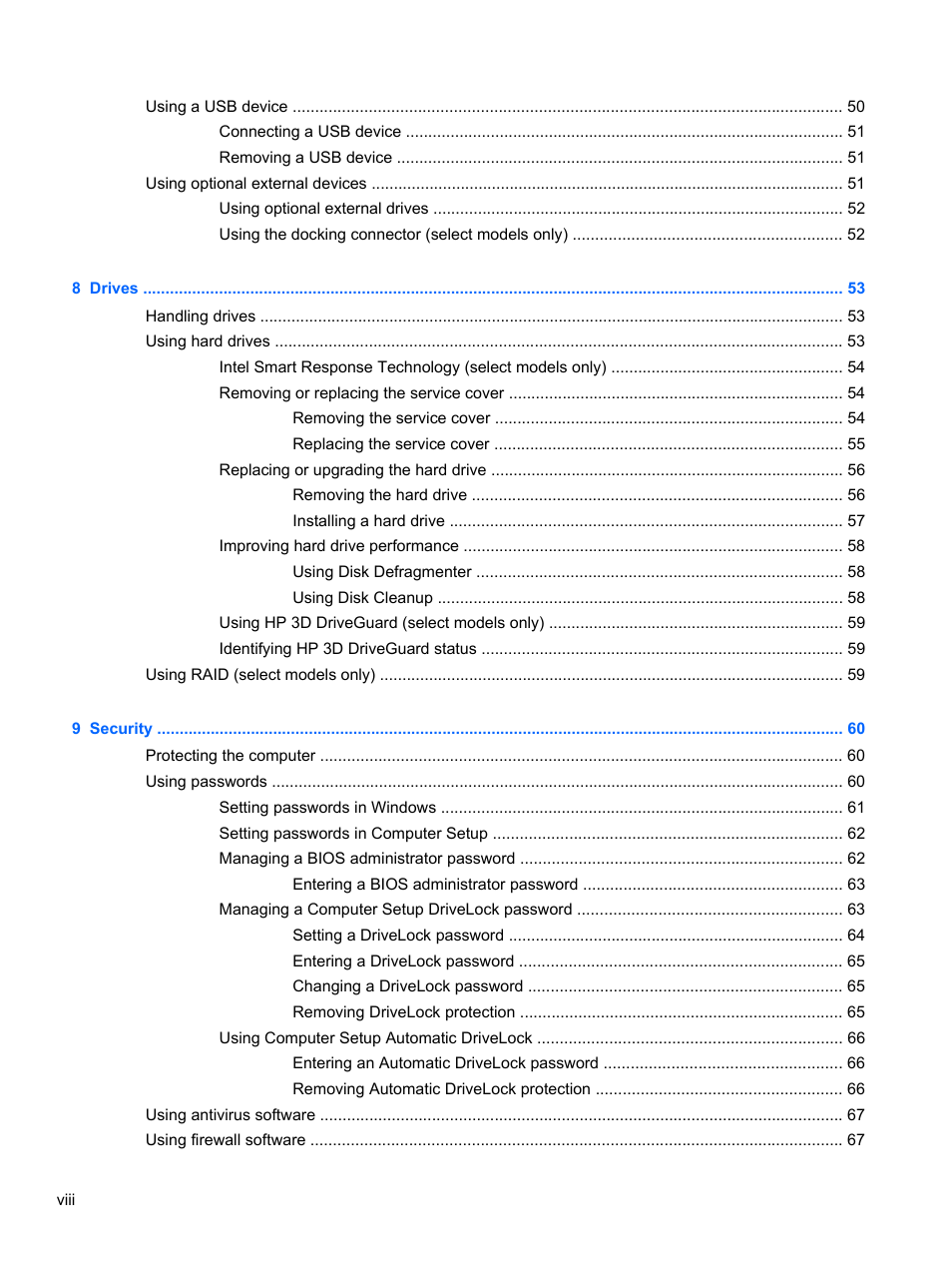 HP ZBook 15 Mobile Workstation User Manual | Page 8 / 110