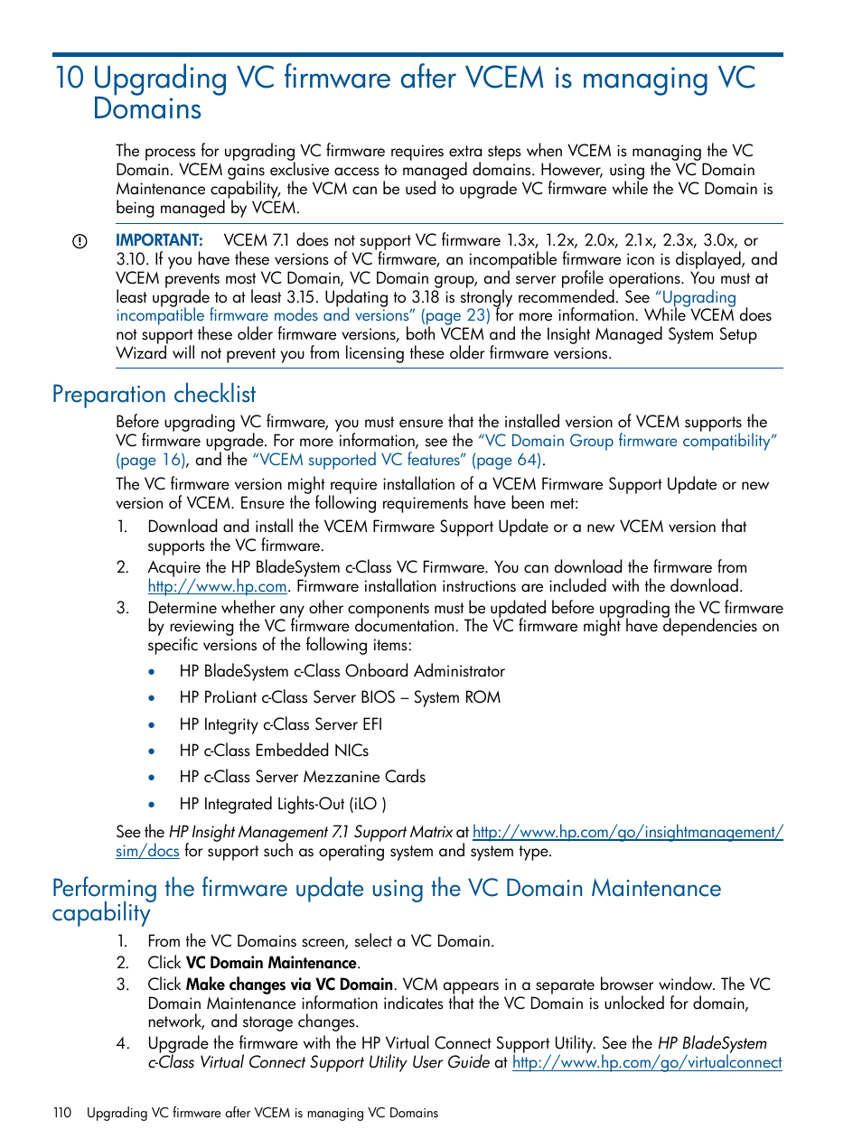 Preparation checklist | HP Insight Management-Software User Manual | Page 110 / 147