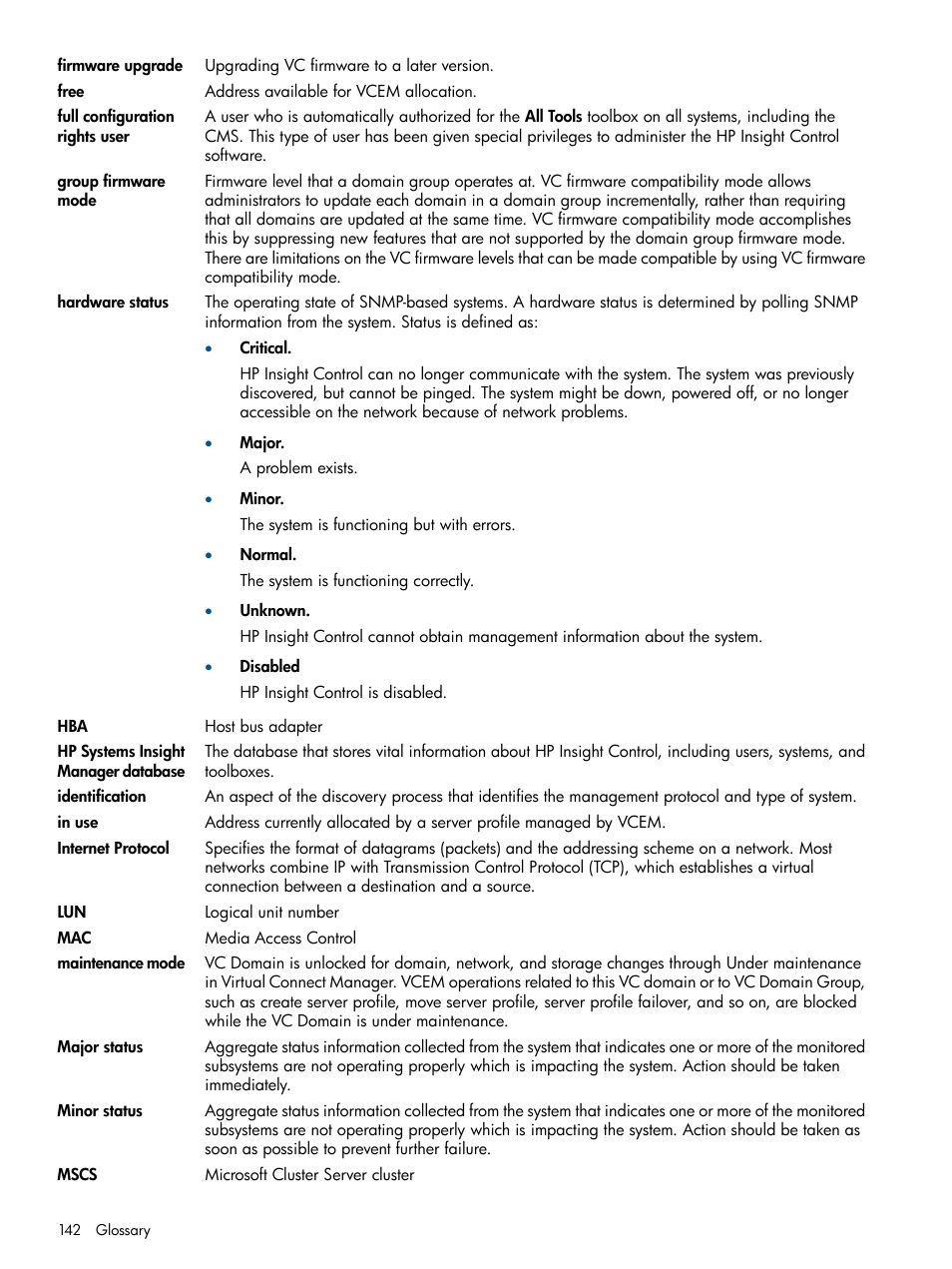 HP Insight Management-Software User Manual | Page 142 / 147