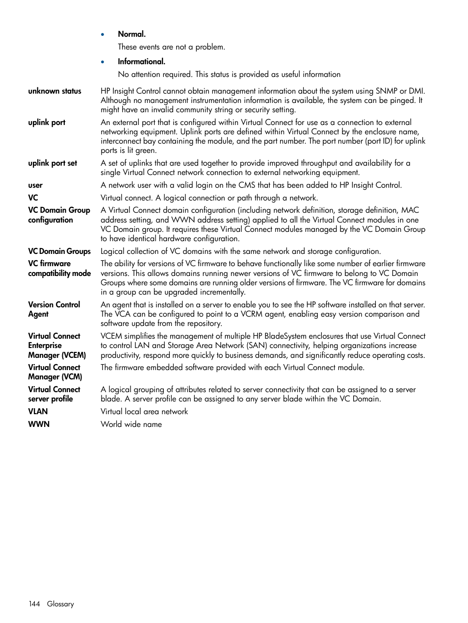 HP Insight Management-Software User Manual | Page 144 / 147