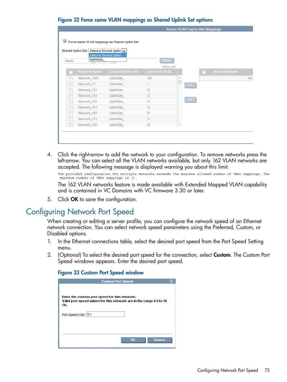 Configuring network port speed | HP Insight Management-Software User Manual | Page 73 / 147