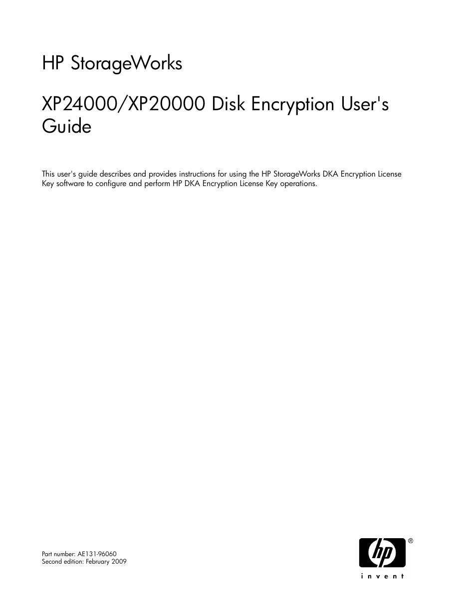 HP XP20000XP24000 Disk Array User Manual | 28 pages