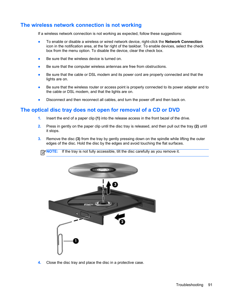 The wireless network connection is not working | HP ProBook 6465b Notebook-PC User Manual | Page 101 / 114