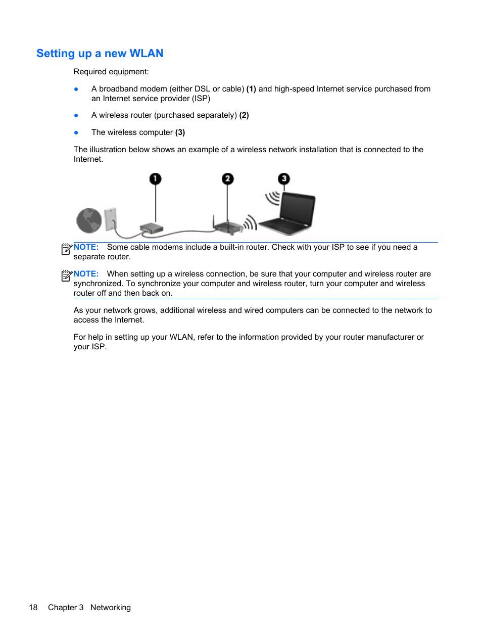Setting up a new wlan | HP ProBook 6465b Notebook-PC User Manual | Page 28 / 114