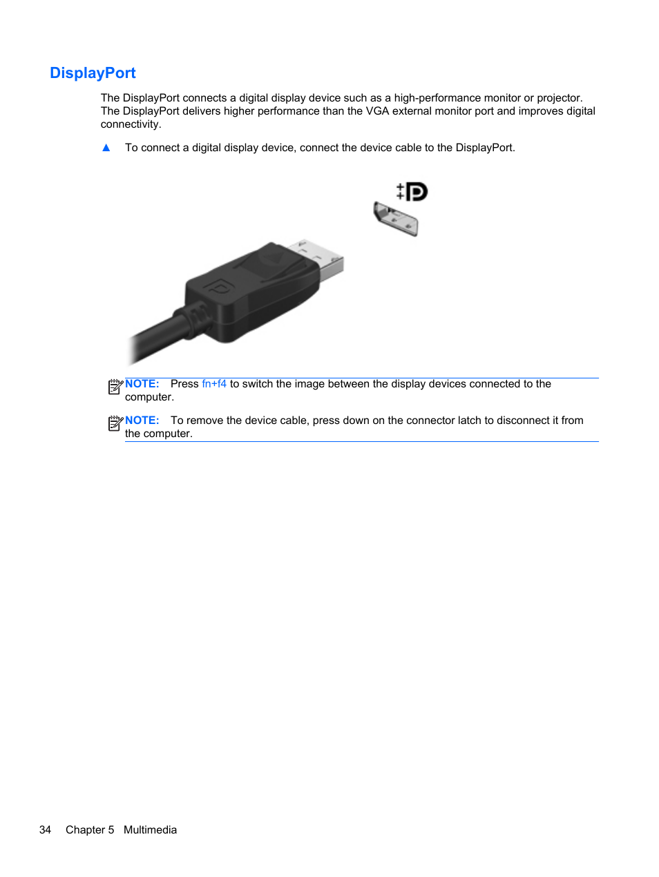 Displayport | HP ProBook 6465b Notebook-PC User Manual | Page 44 / 114