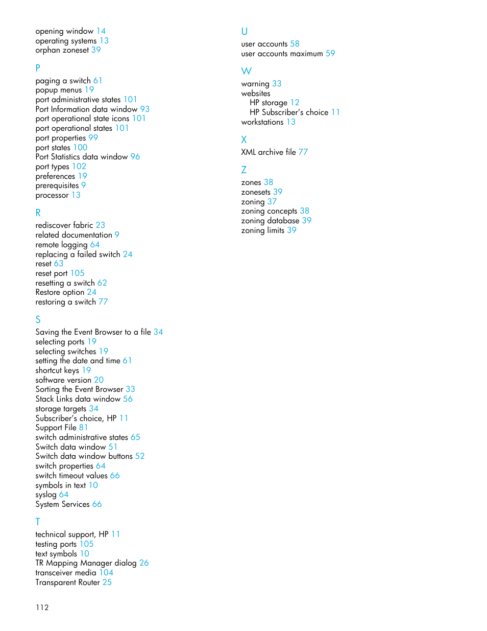 HP SN6000 Fibre Channel Switch User Manual | Page 112 / 112